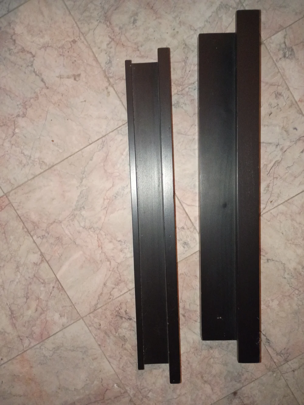 Pottery Barn Black Decorative Wall Panel Set of floating shelves